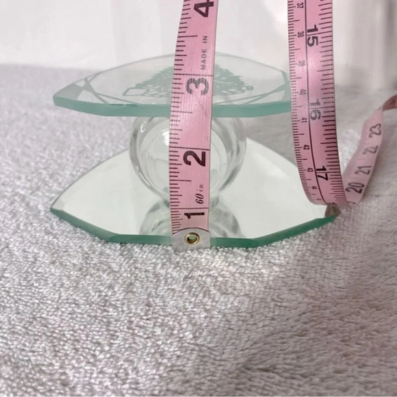 Vintage Glass Mirror Candle Holder Christmas Tree Festive Winter Decor - Picture 15 of 16